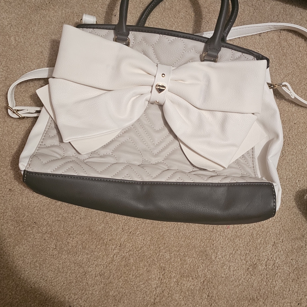 Betsey Johnson Black and White Bow Shoulder Bag